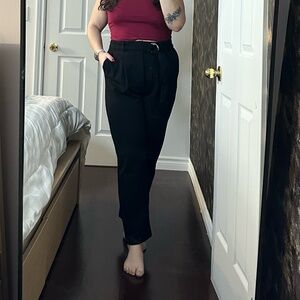 Simons Icon XL high-waisted black trousers with belt, new